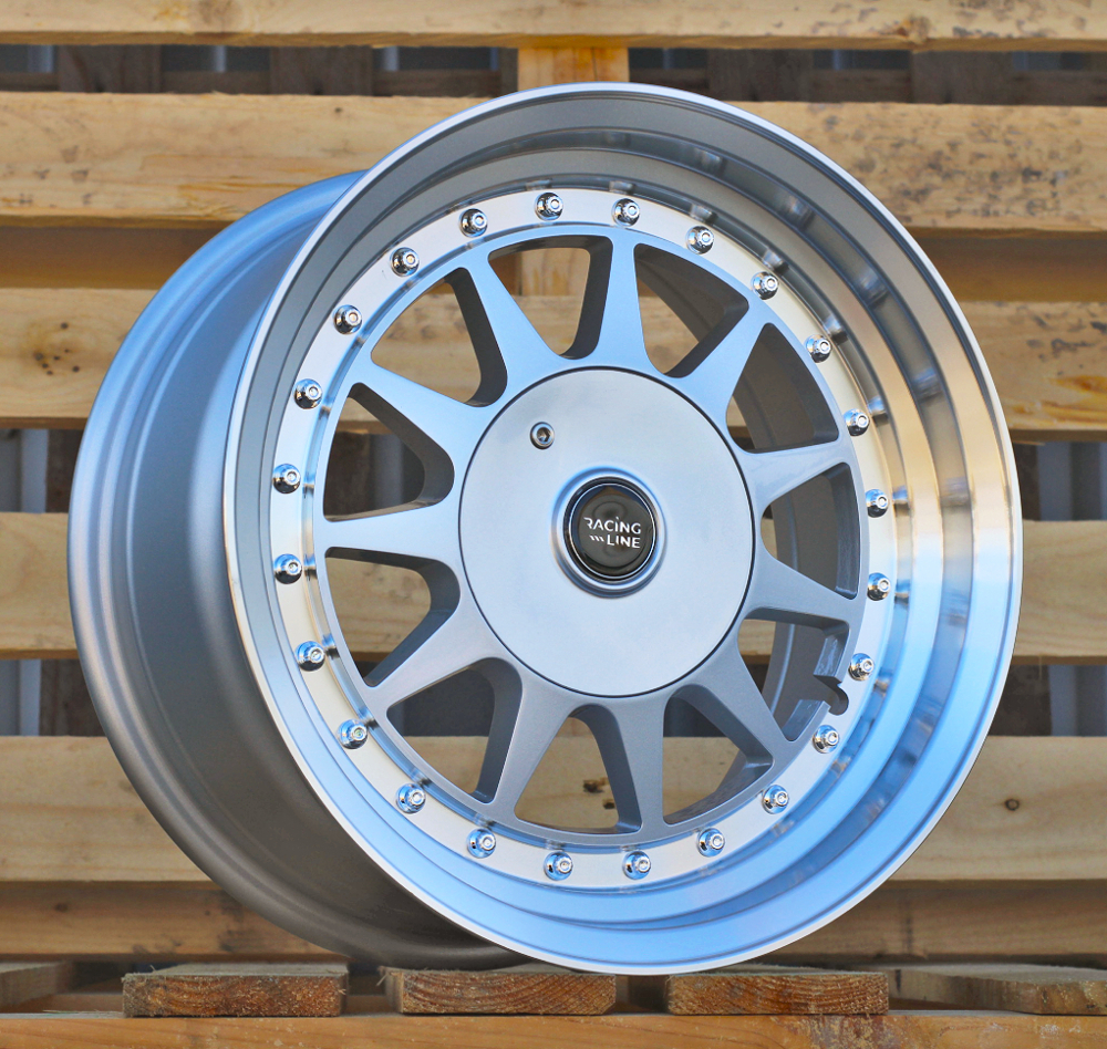 Diski R15 4x100 J7.5 ET20 RACINGLINE LU596 Silver +Polished Lip