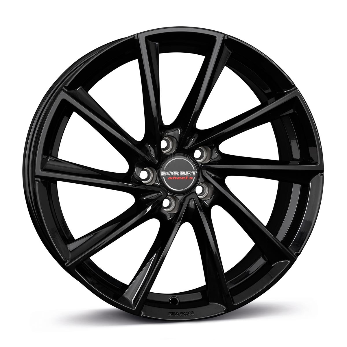 Diski R18 5x108 J8 ET45 Borbet VTX black glossy