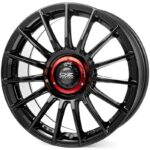 Diski R18 5×112 J8 ET48 OZ Racing Superturismo LM Gloss Black Red Lettering