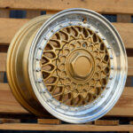 Diski R15 4×100 J7 ET35 RACINGLINE BY479 Yellow +Polished Lip