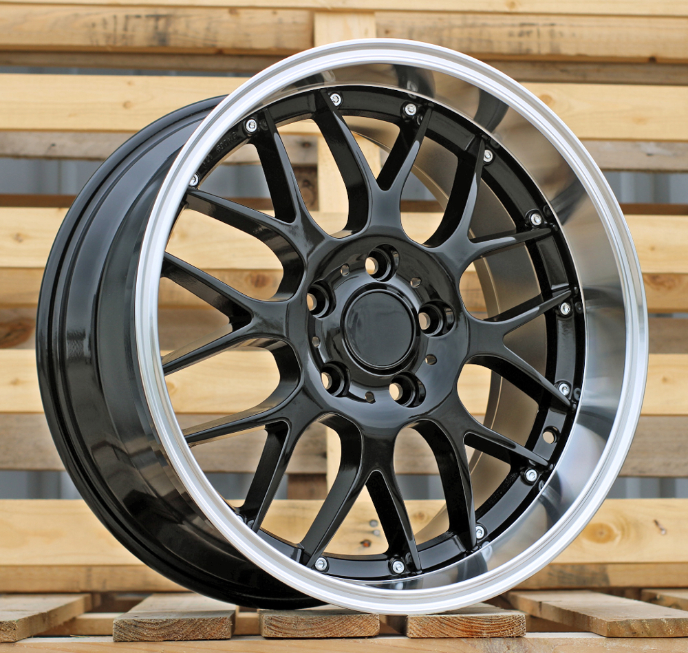 Diski R17 5x120 J7.5 ET35 RACINGLINE BY773 BMW Black +Polished Lip