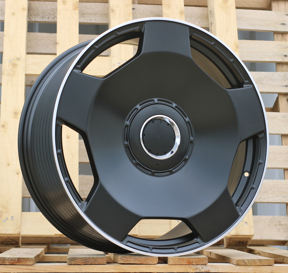 Diski R22 5x112 J10 ET42 RACINGLINE BYF3111 MERCEDES Black Half Matt +Polished Lip (Hybrid Forged)