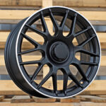 Diski R17 5×112 J7.5 ET35 RACINGLINE B1268 MERCEDES Black +Polished Lip (Hybrid Forged)