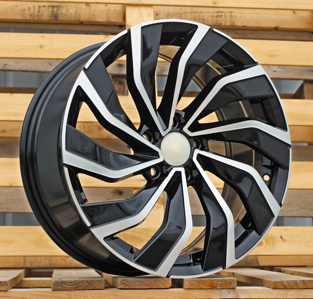 Diski R18 5x112 J8 ET45 RACINGLINE B5780 VW Black Polished