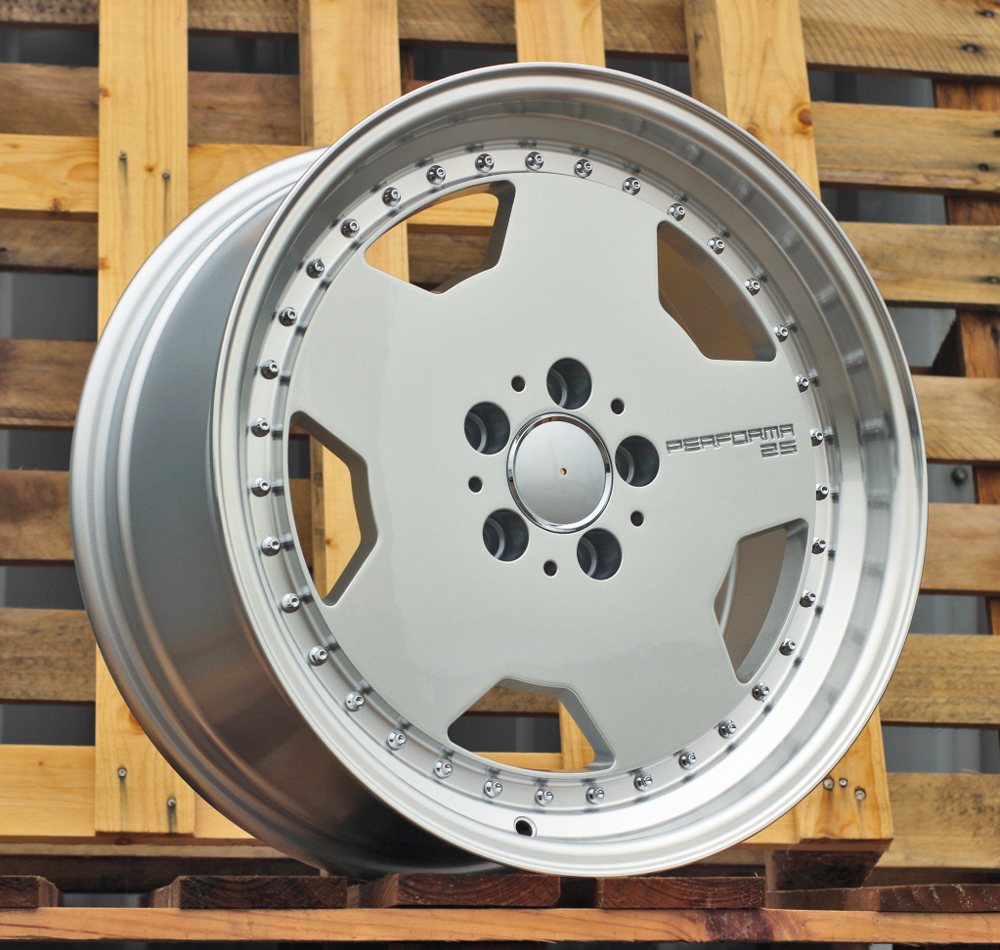 Diski R18 5x112 J8 ET35 RACINGLINE B5852 MERCEDES Silver +Polished Lip (Hybrid Forged)