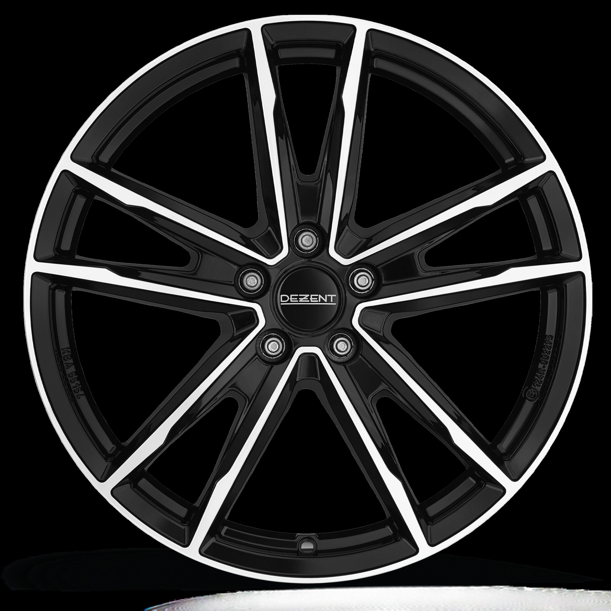 Diski R18 5x114.3 J7.5 ET45 Dezent KF dark Black/polished