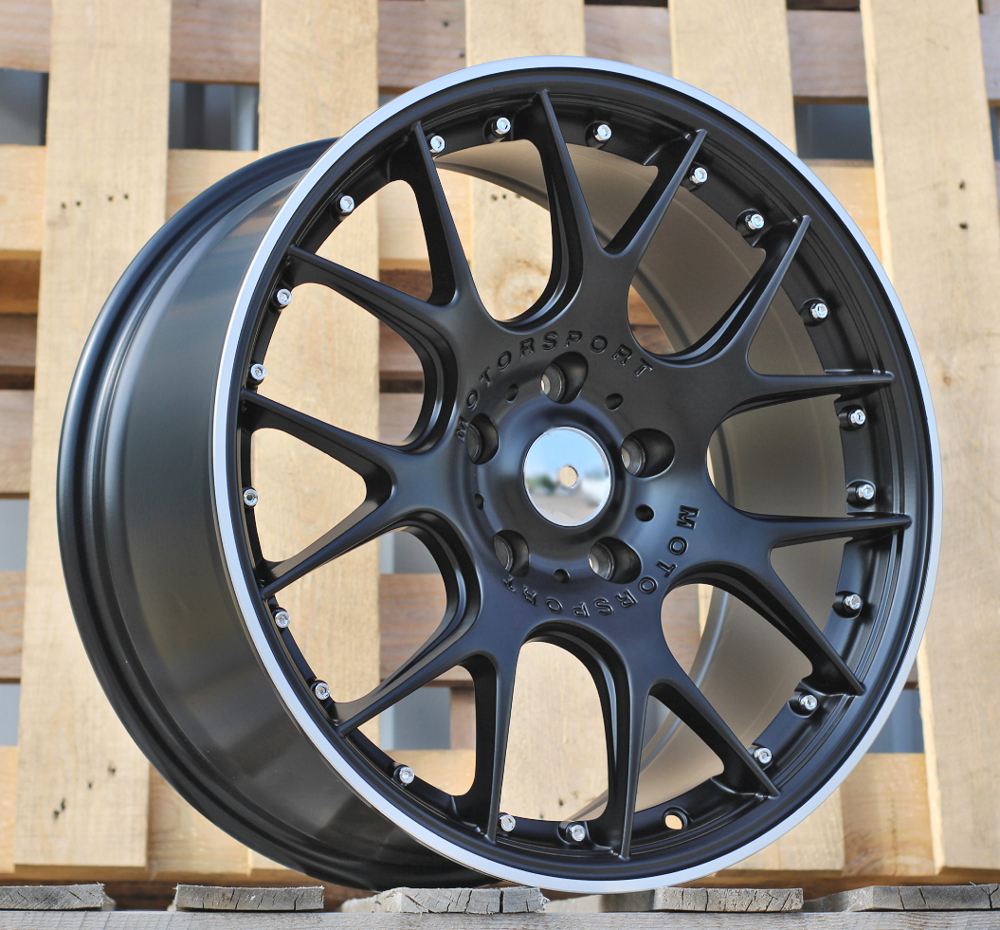 Diski R18 5x120 J8.5 ET37 RACINGLINE IN0278 Black Half Matt +Polished Lip