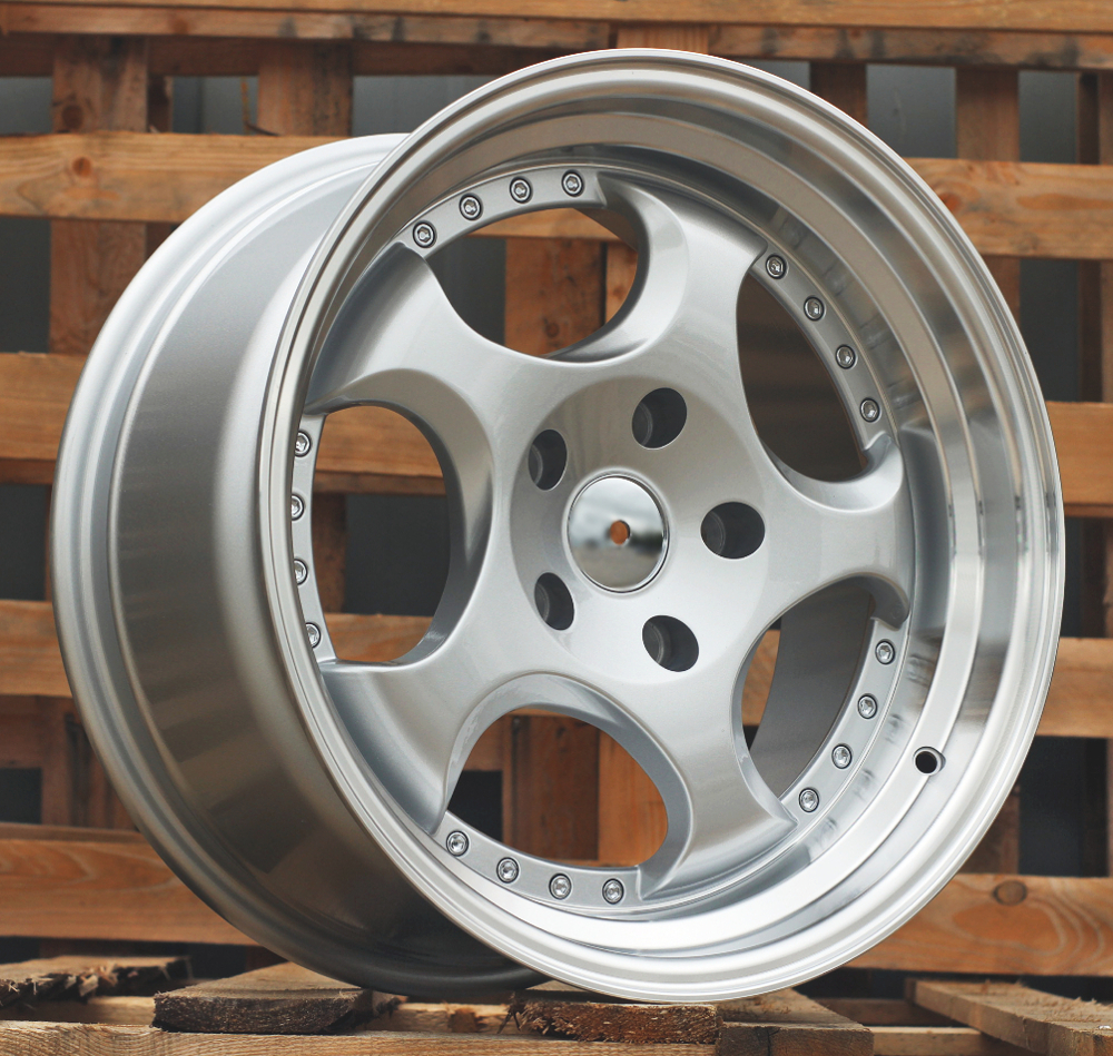 Diski R17 5x120 J8.5 ET25 RACINGLINE L2384 BMW Silver +Polished Lip (Rear+Front)