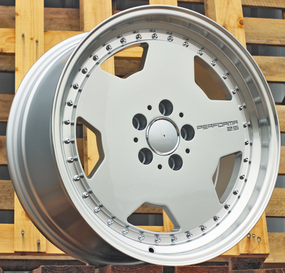 Diski R18 5x112 J9 ET30 RACINGLINE B5852 MERCEDES Silver +Polished Lip (Hybrid Forged)