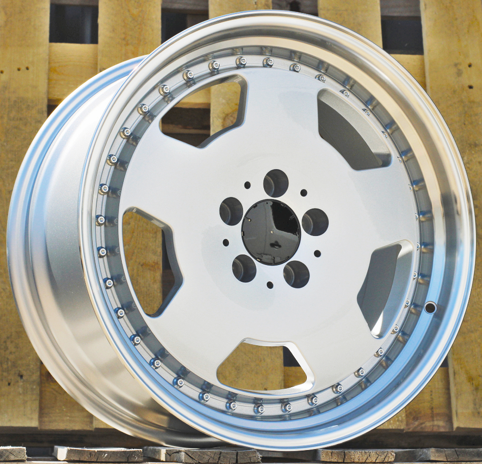 Diski R18 5x112 J8 ET35 RACINGLINE B5852 MERCEDES Silver +Polished Lip (Hybrid Forged)