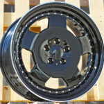 Diski R18 5×112 J9 ET35 RACINGLINE B5852 MERCEDES Black +Polished Lip (Hybrid Forged)