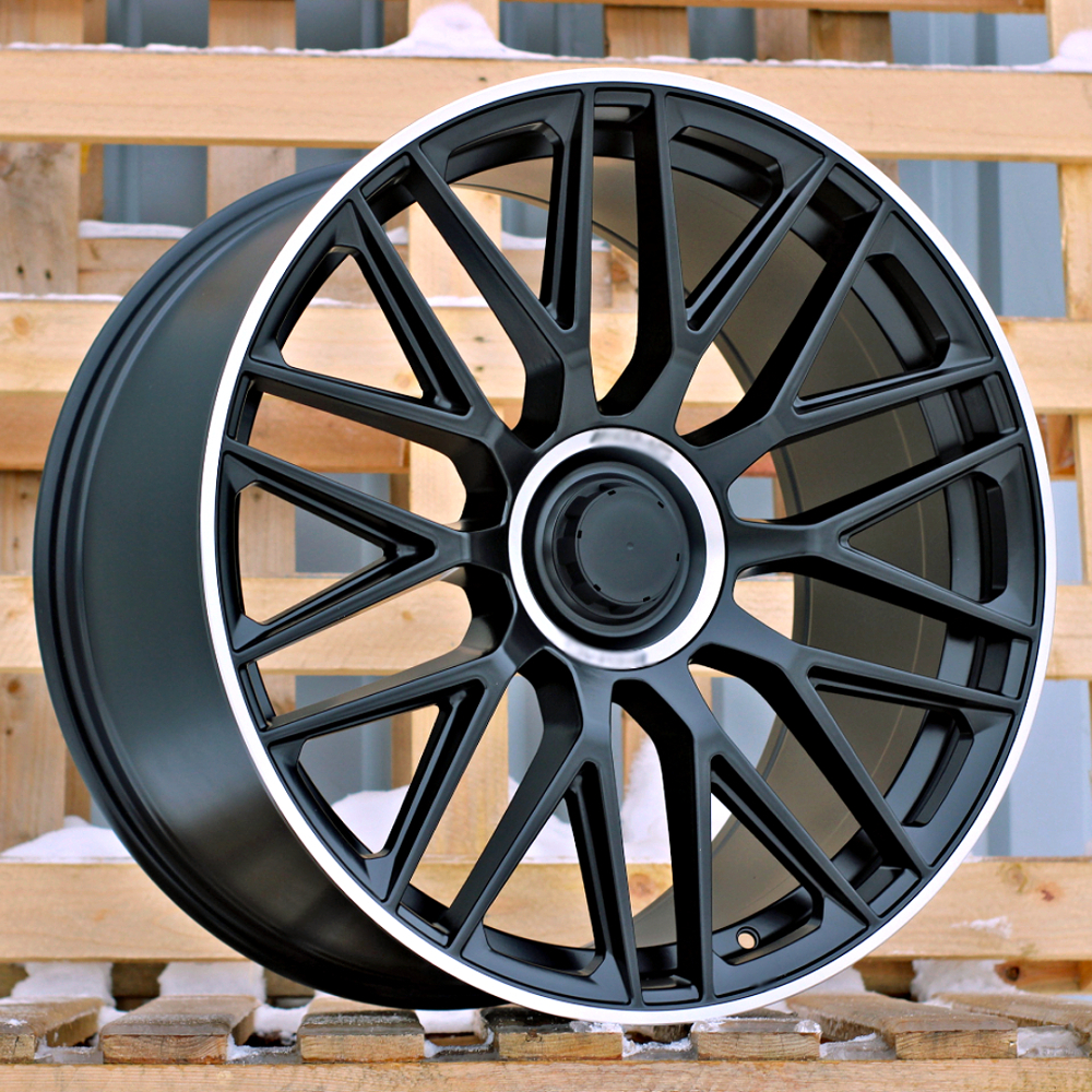 Diski R18 5x112 J8 ET43 RACINGLINE B1766 MERCEDES Black Half Matt +Polished Lip (Hybrid Forged)