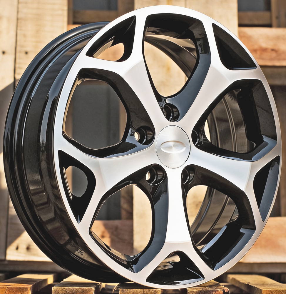 Diski R15 4x108 J6.5 ET47.5 RACINGLINE BK386 FORD Black Polished