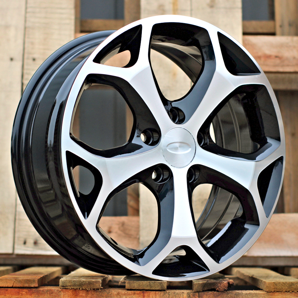 Diski R16 5x108 J6.5 ET50 RACINGLINE BK386 FORD Black Polished
