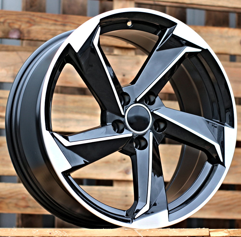 Diski R17 5x112 J7.5 ET35 RACINGLINE B5185 AUDI Black Polished