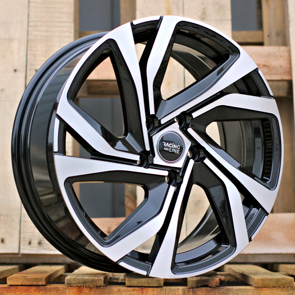 Diski R15 5x100 J6 ET45 RACINGLINE B5762 Black Polished