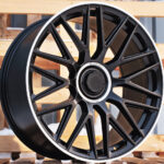 Diski R22 5×112 J11.5 ET47 RACINGLINE B1766 MERCEDES Black Half Matt +Polished Lip (Rear+Front)