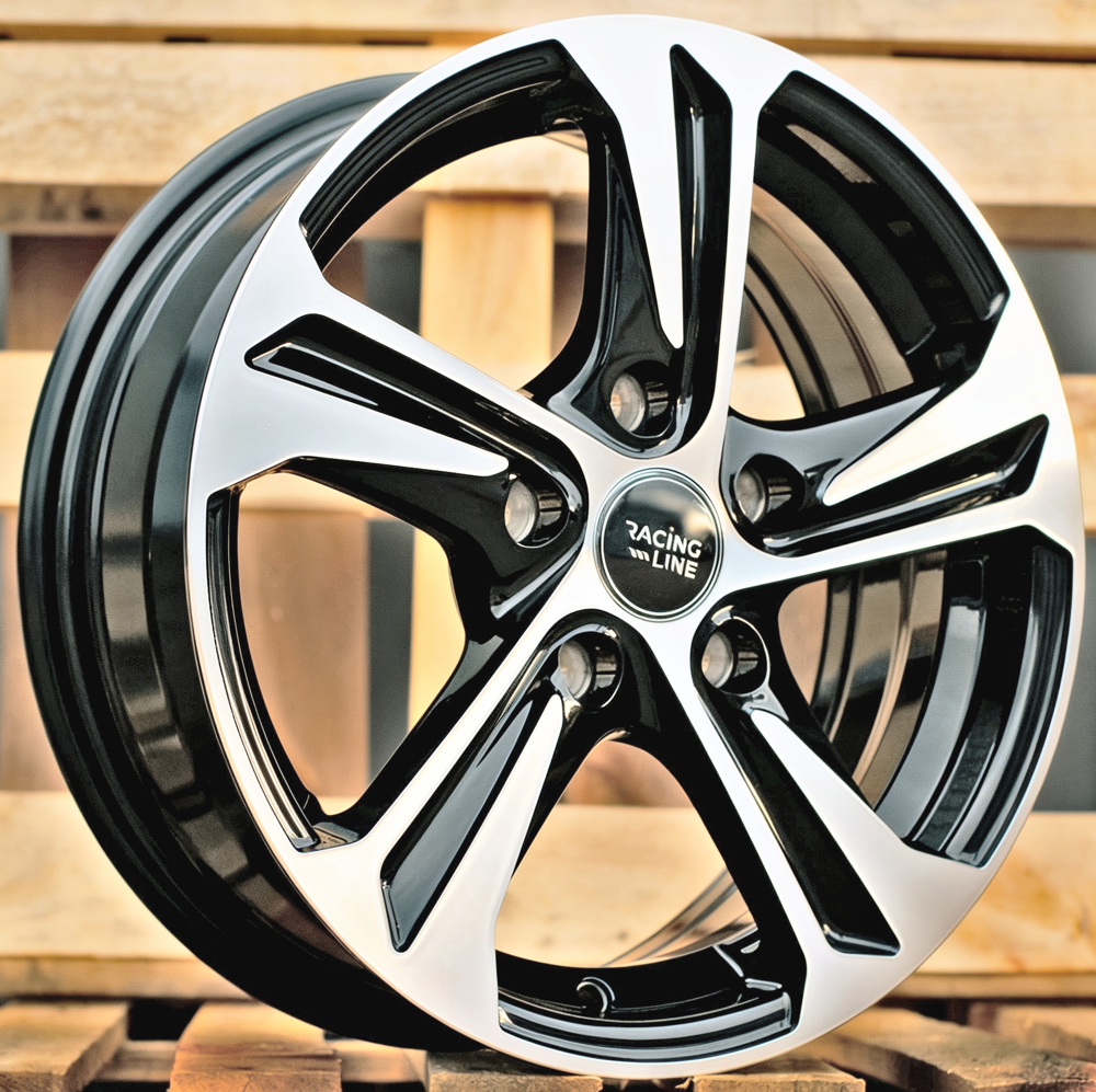 Diski R15 5x100 J6 ET40 RACINGLINE B1242 Black Polished