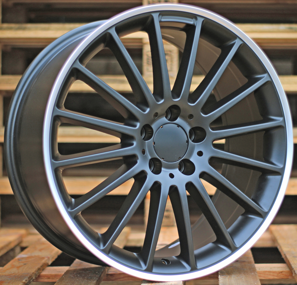Diski R19 5x112 J9 ET54 RACINGLINE A1020 MERCEDES Black Half Matt +Polished Lip (Rear+Front)