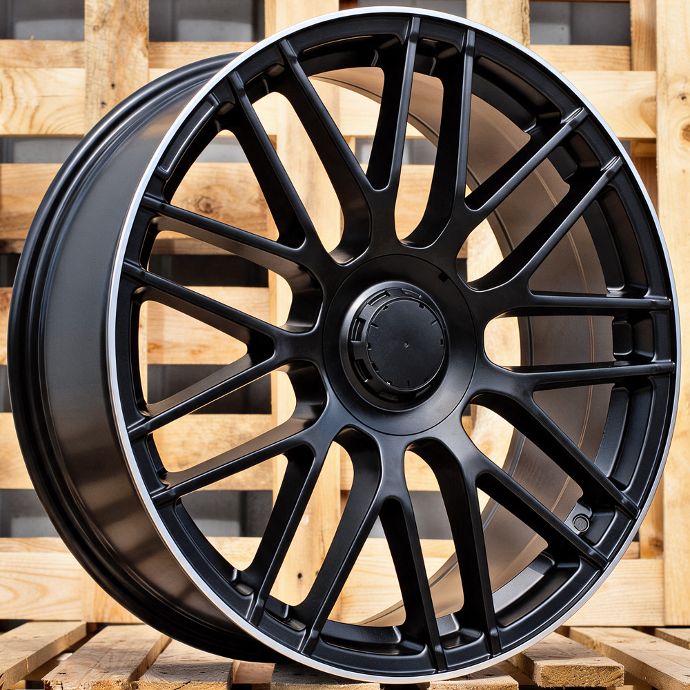 Diski R19 5x112 J9 ET52 RACINGLINE B1268 MERCEDES Black Half Matt +Polished Lip (Rear+Front)
