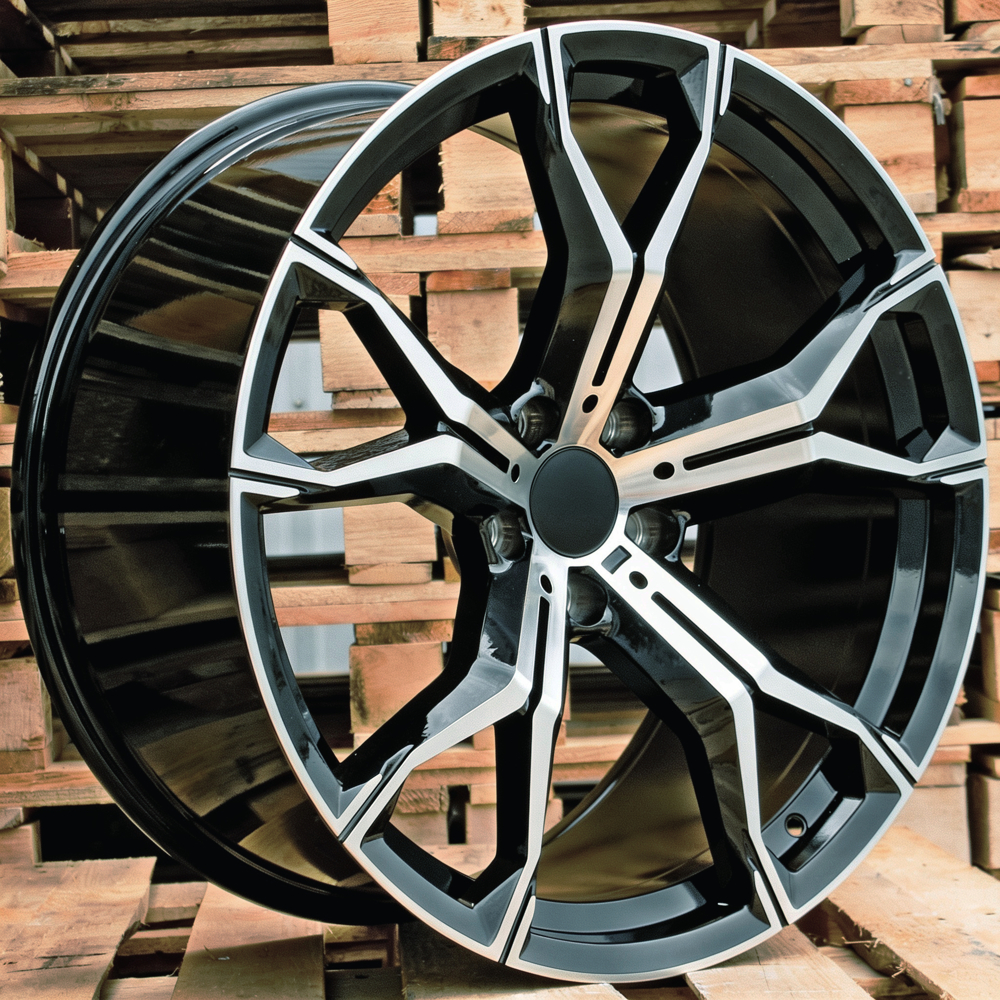 Diski R22 5x112 J10.5 ET43 RACINGLINE B5498 BMW Black Polished (Rear+Front)