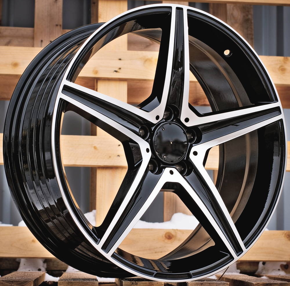 Diski R17 5x112 J7.5 ET44 RACINGLINE B5052 MERCEDES Black Polished