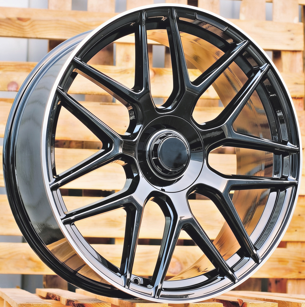 Diski R23 5x130 J10 ET33 RACINGLINE B5318 MERCEDES Black +Polished Lip