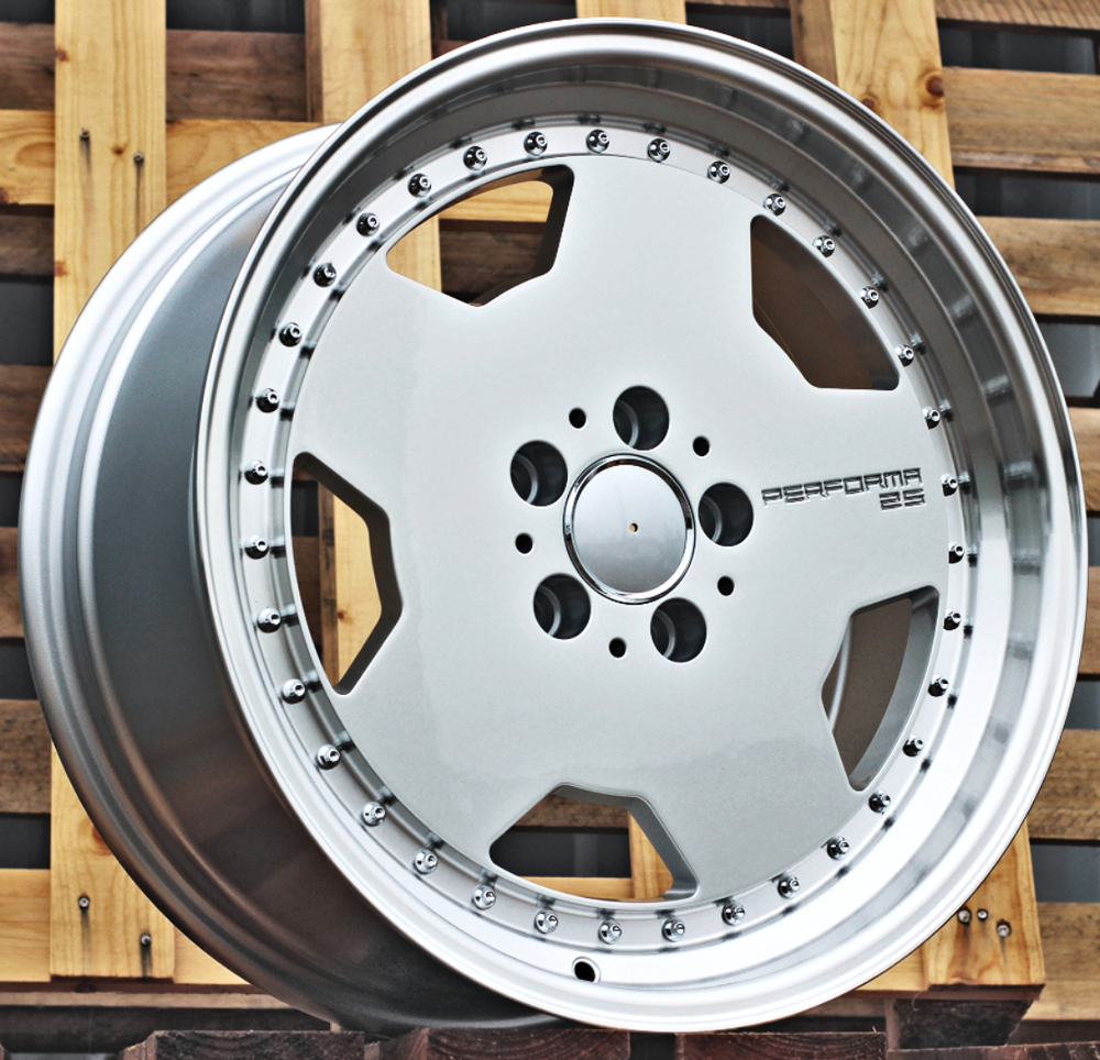 Diski R18 5x112 J9 ET30 RACINGLINE B5852 MERCEDES Silver +Polished Lip (Hybrid Forged)