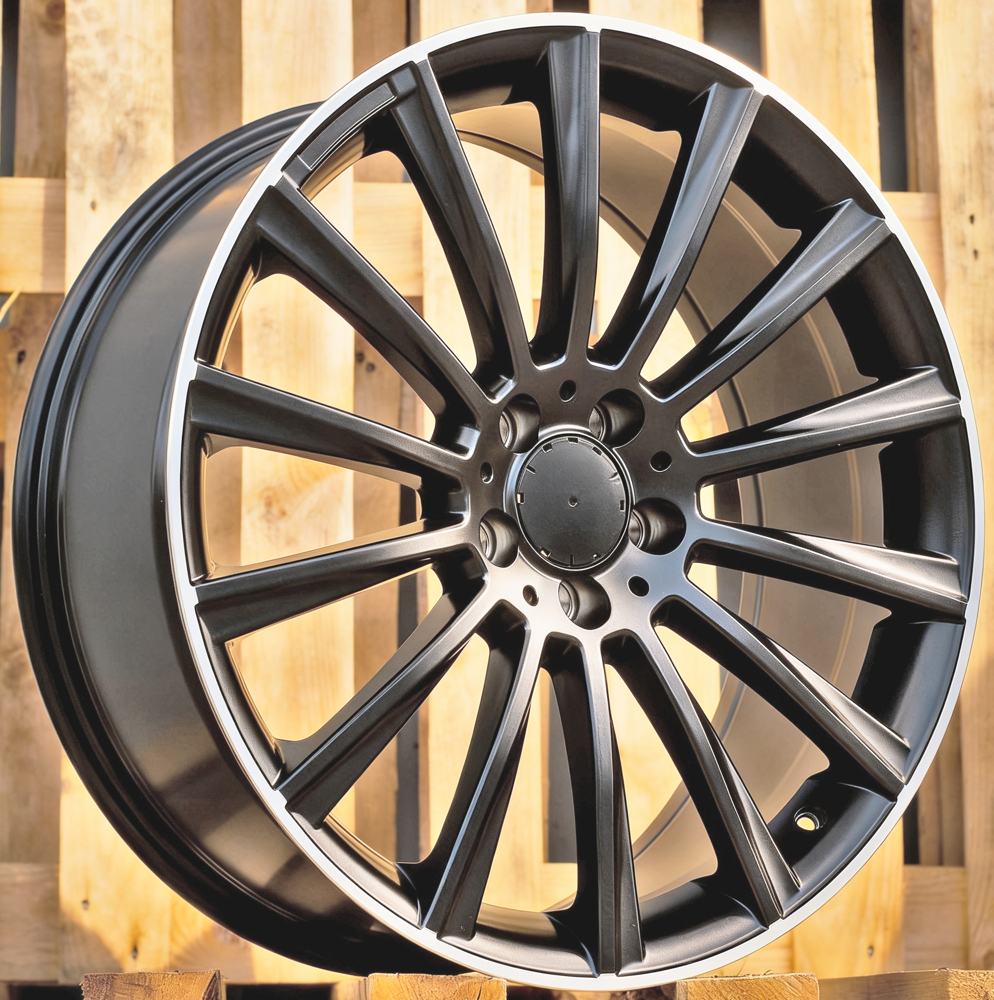 Diski R18 5x112 J8.5 ET48 RACINGLINE B1048 MERCEDES Black Half Matt +Polished Lip