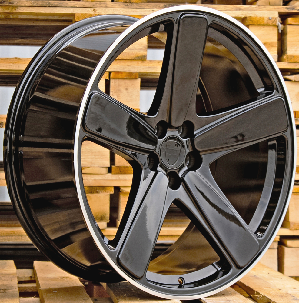 Diski R21 5x112 J9 ET26 RACINGLINE FE023 PORCHE Black +Polished Lip (Rear+Front)