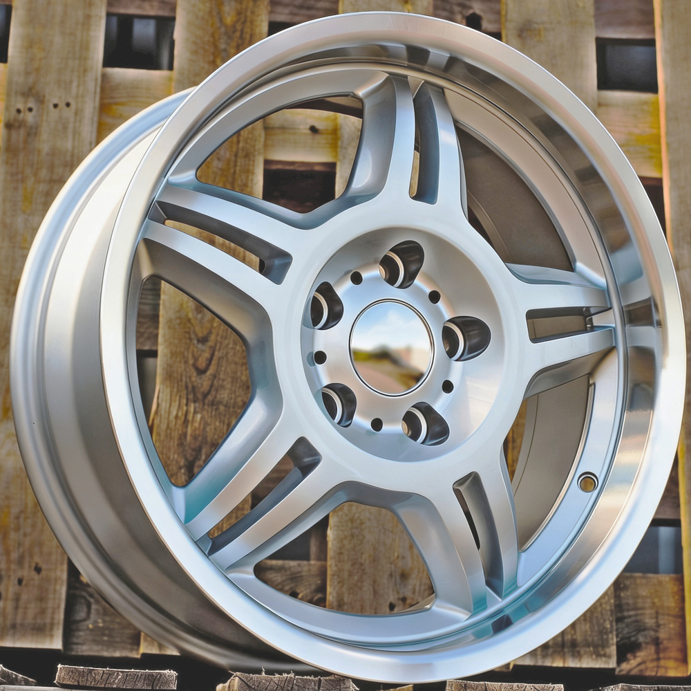 Diski R17 5x120 J8 ET35 RACINGLINE BK657 BMW Silver +Polished Lip