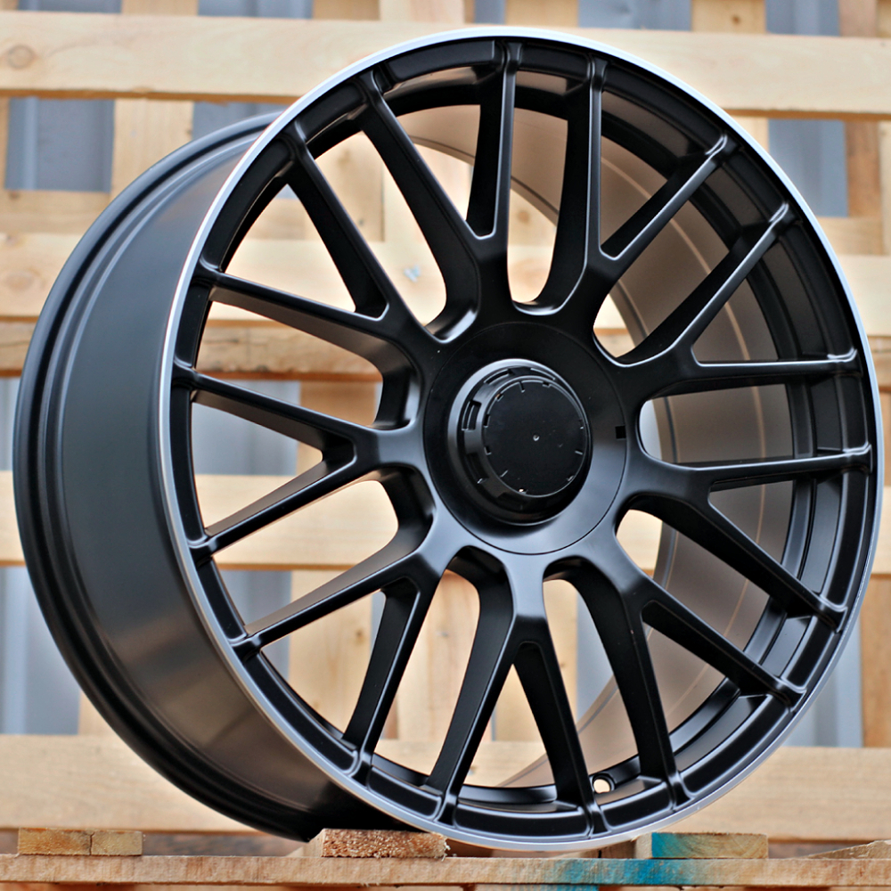 Diski R18 5x112 J8 ET45 RACINGLINE B1268 MERCEDES Black Half Matt +Polished Lip (Hybrid Forged)