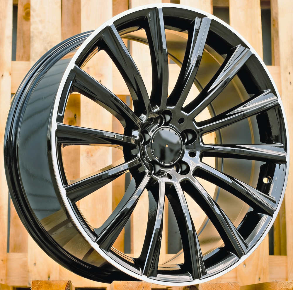 Diski R19 5x112 J9.5 ET36 RACINGLINE B1048 MERCEDES Black +Polished Lip (Hybrid Forged)